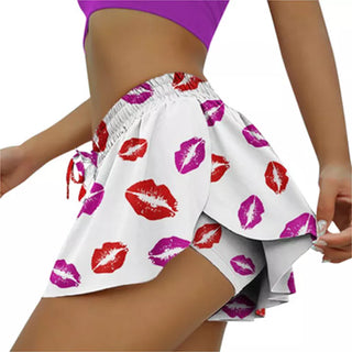2024 Women 2 In 1 Butt Scrunch Skirted Running Shorts Quick Dry Fake Skirt Sexy Gym Workout Short Pants Yoga Shorts Yoga pant