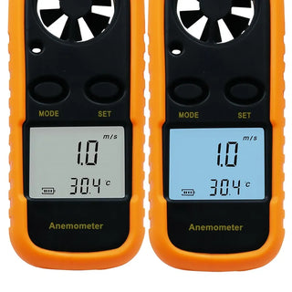 Digital Anemometer 0-30m/s Wind Speed Meter -10 ~ 45C Temperature Tester Anemometro with LCD Backlight Display