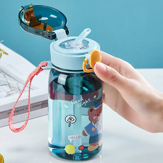 GIANXI Kids Water Sippy Cup With Straw Cartoon Leakproof Water Bottles Outdoor Portable Drink Bottle Children