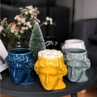 Ceramic Cup Spain Ancient Greece Apollo David Head Mug кружка Sculpture Coffee tazas de café Desktop Ornaments Office Pen Holder