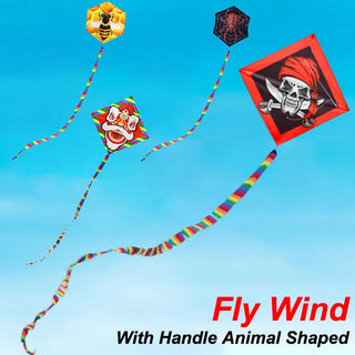 Foldable Large Kite Toy Easy To Fly Cute Animals Kite with Handle Colorful Flight Kite Enhance Coordination for Boys Girls