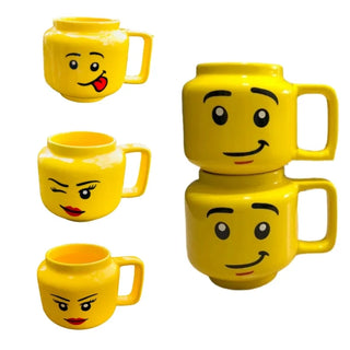 Creative Cartoon Coffee Milk Tea Water Cup Cute Funny Expression Children Milk Breakfast Mug Smile Ceramic Mug Home Water Cup
