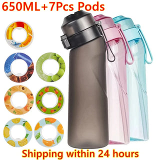 Air Flavored Water Bottle Scent Up Water Cup Sports Water Bottle For Outdoor Fitness Fashion Water Cup With Straw Flavor Pods