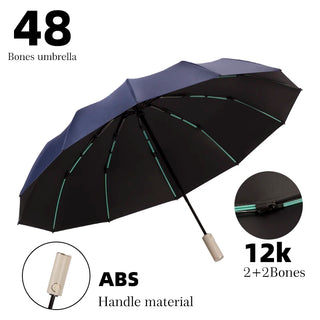 24 Bone Double Keel Fully Automatic Umbrella for Men and Women Sunny and Rainy Foldable Umbrella