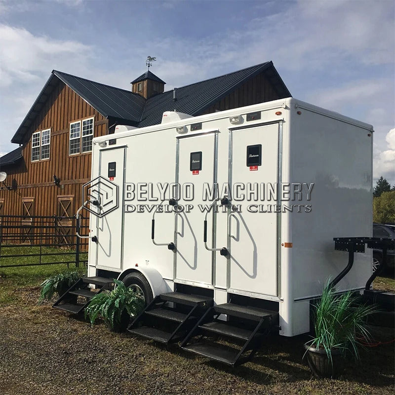 Customized Top Quality Luxury Toilet Trailer Portable Toilet Trailer Car Washing Room Restroom Camping Mobile Toilet