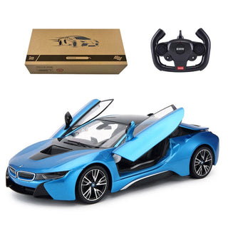 BMW i8 RC Car 1:14 Scale Remote Control Toy Radio Controlled Car Model Auto Open Doors Machine Gift for Kids Adults Rastar