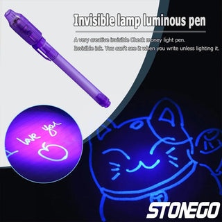 STONEGO Luminous Light Invisible Pen Magic UV Light Pen Secret Learning Magic Pen for Kids Party Favors Ideas Gifts Novelty Toy