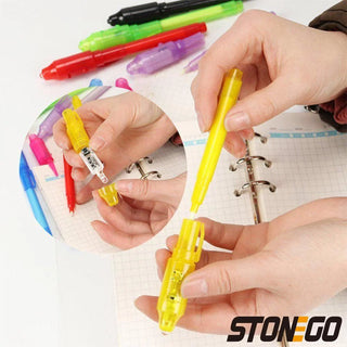 STONEGO Luminous Light Invisible Pen Magic UV Light Pen Secret Learning Magic Pen for Kids Party Favors Ideas Gifts Novelty Toy