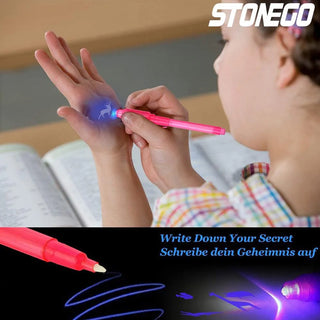 STONEGO Luminous Light Invisible Pen Magic UV Light Pen Secret Learning Magic Pen for Kids Party Favors Ideas Gifts Novelty Toy