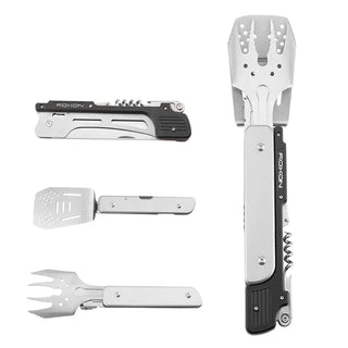 ROXON 6-in-1 BBQ Multi Tool, stainless steel barbrcue Grill Tool, Spatula, Fork, Barbecue Tongs, Bottle Opener,multitool