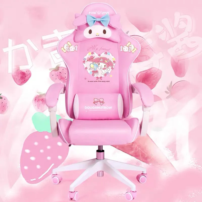 2023 New WCG Gaming Chair Girl Cute Cartoon Computer Chair Office Home Swivel Lift Adjustable Chair