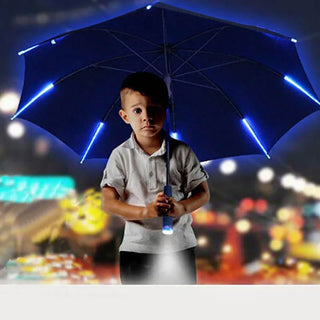 LED Light Transparent Unbrella For Environmental Gift Shining Glowing Umbrellas Party Activity props Long Handle Umbrellas