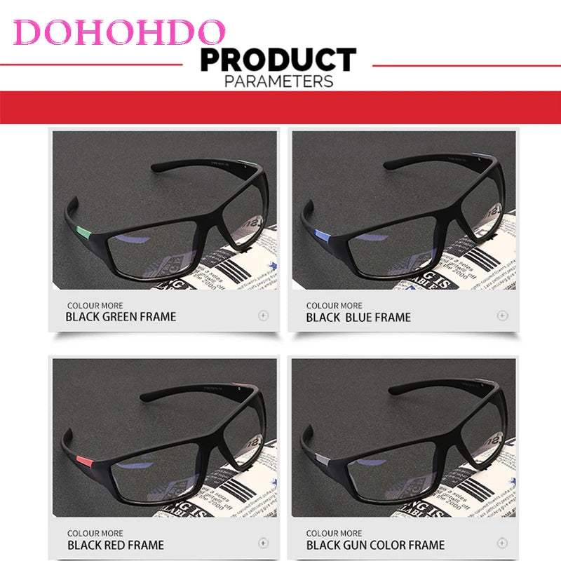 DOHOHDO Anti Blue Light Blocking Glasses Frame Men Women Clear Lens Computer Gaming Eyeglasses Black Sport Eyewear Spectacles