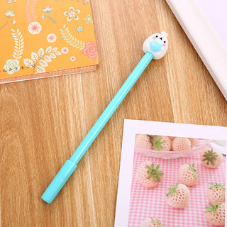 3Pcs Cute Molang Rabbit gel pens Kawaii Fruit 0.5mm black ink Signature pen material stationery gift school writing supplies