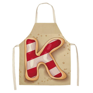 1Pcs Letter Pattern Kitchen Apron Sleeveless Cotton Linen Kids Aprons For Cooking Baking bbq Home Cleaning Tools 66x47cm 47x38cm