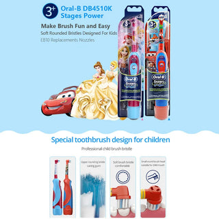 Oral B Kids Electric Toothbrush Safe For Children Waterproof Soft Bristle AA Battery Powered Gum Care Oral Hygiene Tooth Brush