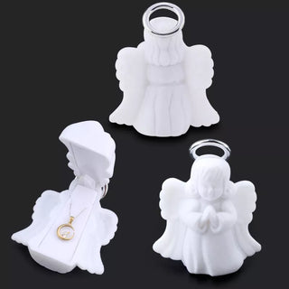 1 Piece White Jewelry Box lovely Angel Velvet wedding Ring box Necklace Display Box Gift box Container Case for Jewelry Packaging