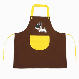 Couple Cute Dog Waterproof And Oil-proof Apron Kitchen Men and Women Adult Gowns