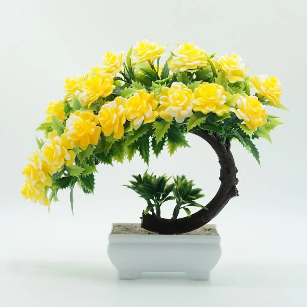 Artificial Plants Pine Bonsai Small Tree Pot Plants Fake Flowers Potted Ornaments For Home Decoration Hotel Garden Decor