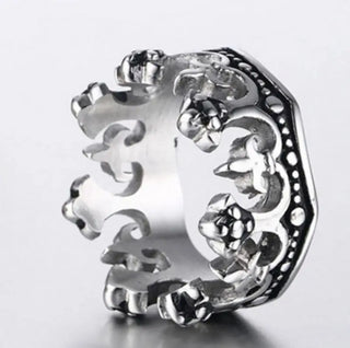 Vintage Silver Color Crown Ring for Women and Men Casual Fashion Jewelry Friends Gift