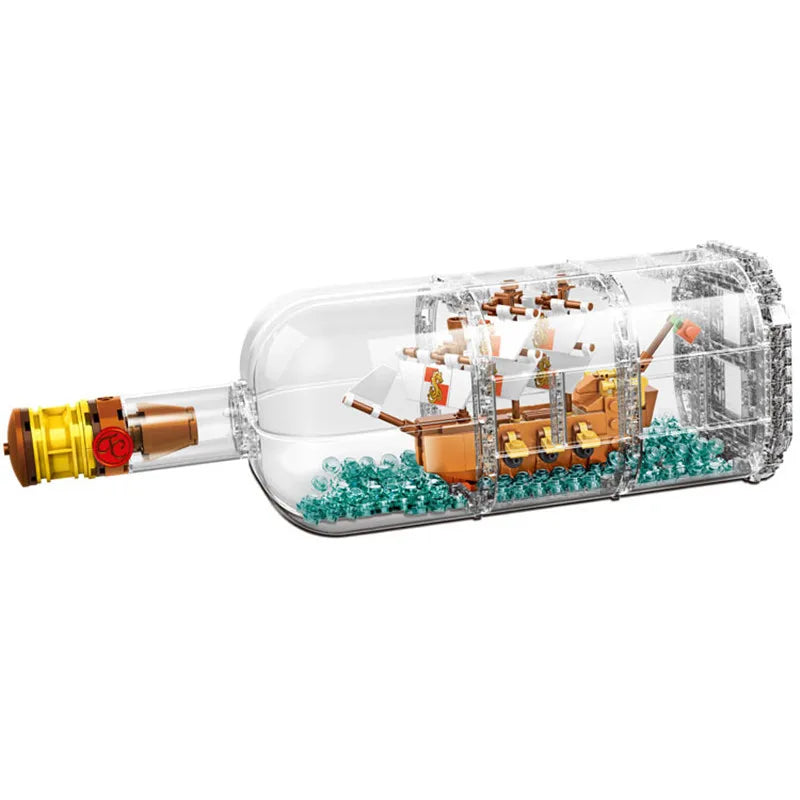 Ship In A Bottle Drifting Boats Building 21313 Blocks blocks Children