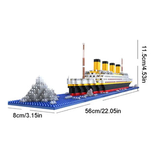 1860 Pcs Titanic Cruise Ship Model Building Block Set Micro Mini Blocks DIY Toys 77HD