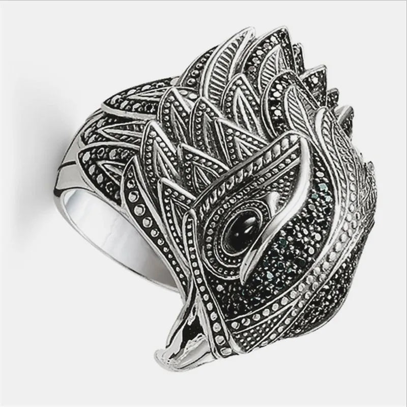 Milangirl Men Rings Hip Hop Eagle Personality Animal Bird Rings for Men Domineering  Ring