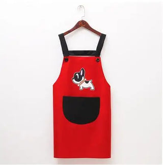 Couple Cute Dog Waterproof And Oil-proof Apron Kitchen Men and Women Adult Gowns