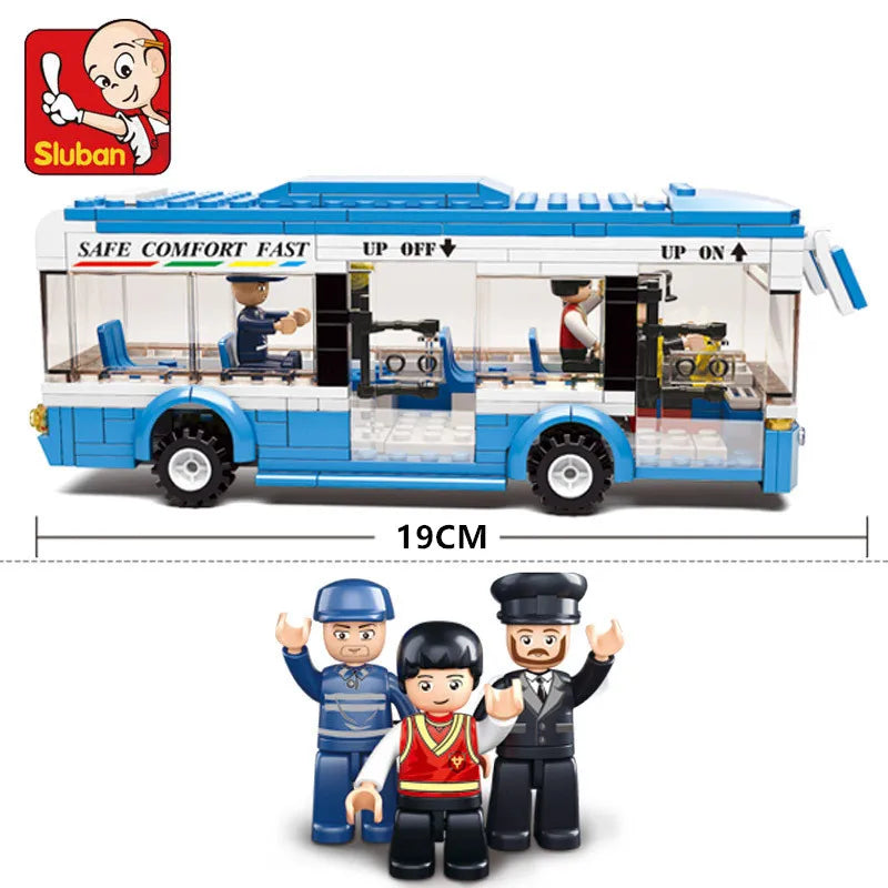 235Pcs City Single-decker Express Bus Car Model Building Blocks Set DIY Creation Bricks Brinquedos Educational Toys for Children