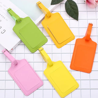 PU Leather Suitcase Luggage Tag Label Bag Pendant Handbag Portable Travel Accessories Name ID Address Tags High-Quality