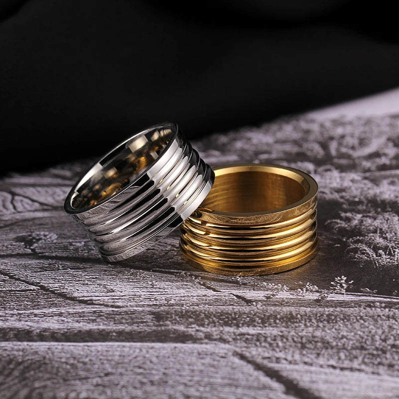 10MM Wide Trendy Stainless Steel Ring For Woman And Man