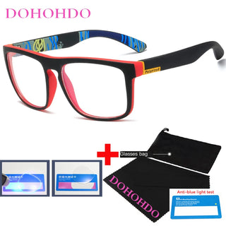 DOHOHDO New Anti Blue Light Glasses Frame Men Women Computer Gaming Eyeglasses Black Clear Lens Eyewear Spectacle Frame UV400