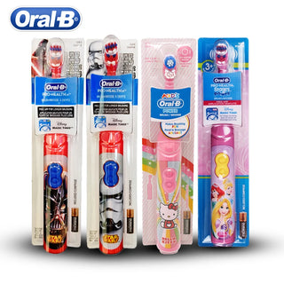 Oral B Electric Toothbrush for Kids 3+ Years Old Teeth Stain Removing Soft Bristle Tooth Brush Battery Powered AA No Change Head