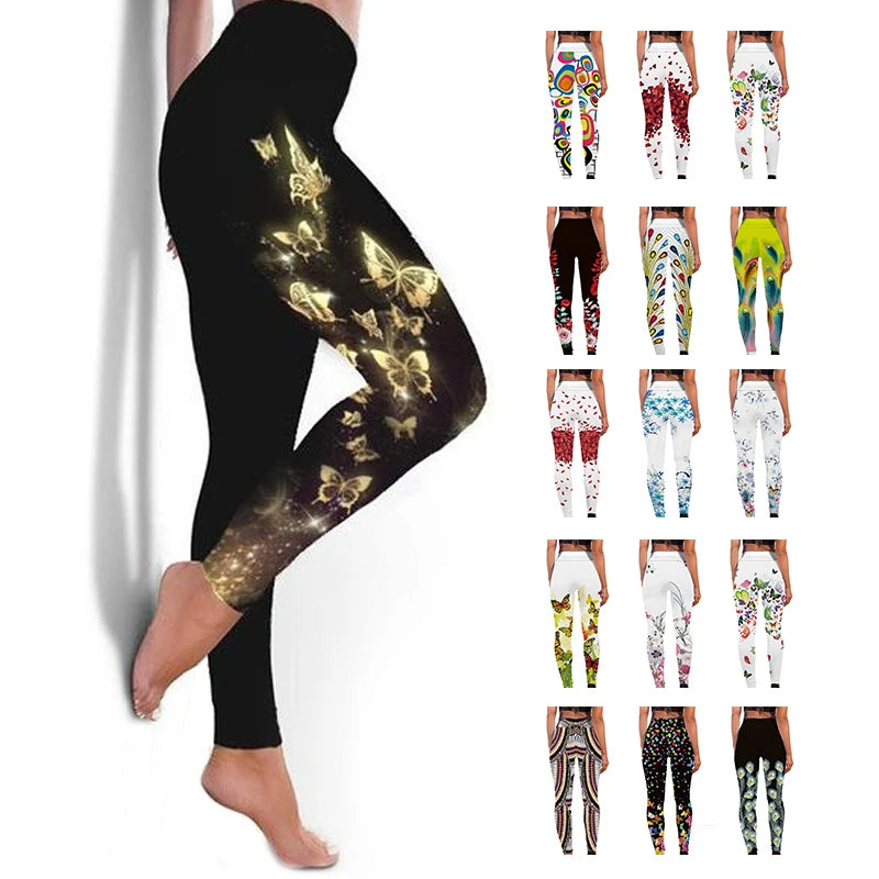 Gym Sports Leggings For Women Seamless Leggings Training Running Yoga Fitness Pants Colorful Print Gym Trousers Tight Sportswear