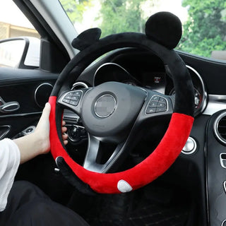 Car Steering Wheel Cover Universal Cartoon Mouse Plush Winter Summer Lovely Bowknot Cute Ears Wholesale Car Interior Accessories