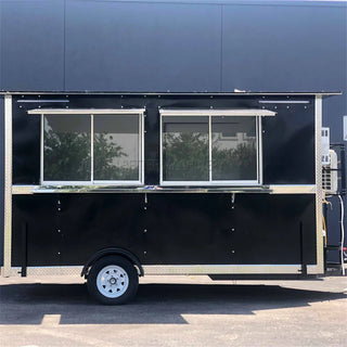 Taco Food Kitchen Trailer Mobile Pizza BBQ Grill Full Equipment Restaurant Food Truck with Air Conditioner Square Food Cart