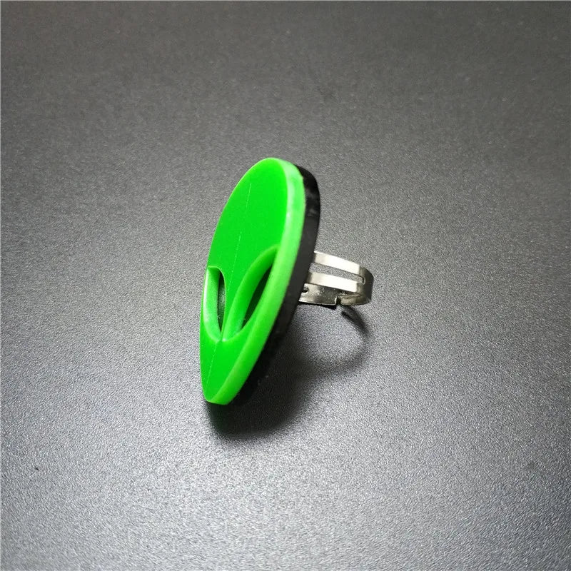 KUGUYS Green E.T  Aliens Rings for Women Men Adjustable Acrylic Fashion Cute Jewelry Accessories