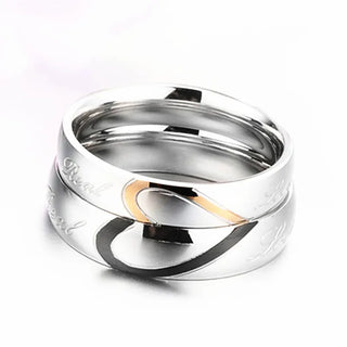 Boniskiss Rings For Men Women Stainless Steel Wedding Ring Female Italian Jewelry Lovers Heart Joyas En Acero Inoxidable