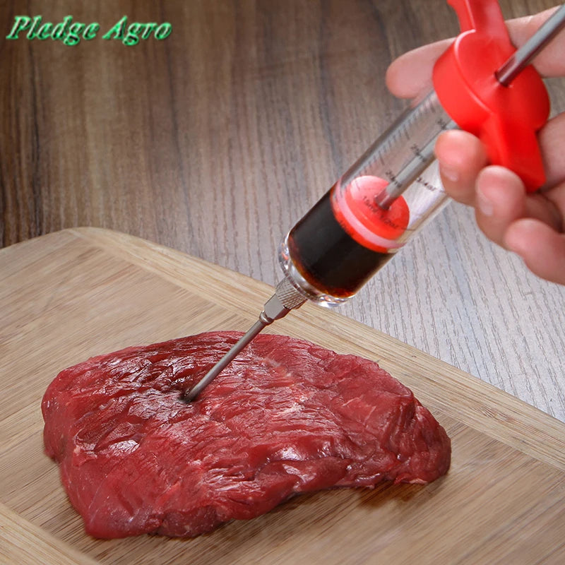 Meat Injection Syringe Plastic Red Wine Churrasco Barbacoa Barbeque Cooking Turkey Needle Kitchen Tools Free Shiping