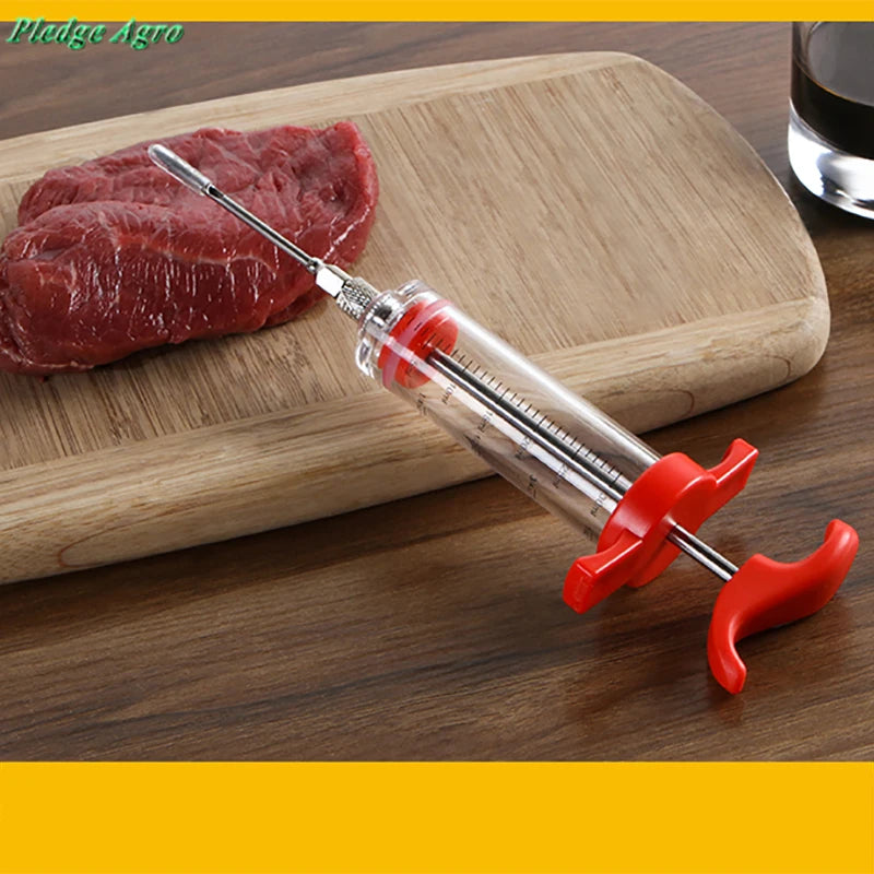 Meat Injection Syringe Plastic Red Wine Churrasco Barbacoa Barbeque Cooking Turkey Needle Kitchen Tools Free Shiping