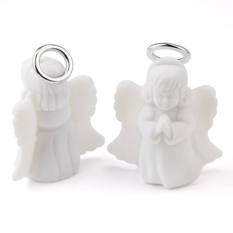 1 Piece White Jewelry Box lovely Angel Velvet wedding Ring box Necklace Display Box Gift box Container Case for Jewelry Packaging