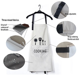 Fashion Kitchen Waterproof Oilproof Antifouling Apron Pinafore Tablier Cooking Accessories Cafe Restaurant Flower Shop Overalls