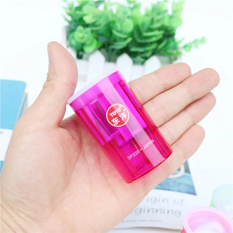 Barrel-shaped Pencil Sharpener Long and short Two-hole pencil Mechanical Special Makeup Pen and pencil