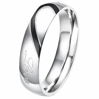 Boniskiss Rings For Men Women Stainless Steel Wedding Ring Female Italian Jewelry Lovers Heart Joyas En Acero Inoxidable