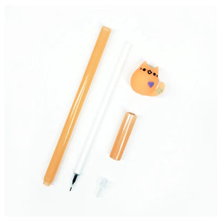 24 PCS Korean Creative Cute Student Black Carbon Pen Candy Color Caring Cat Office Supplies Neutral Pen Kawaii School Supplies