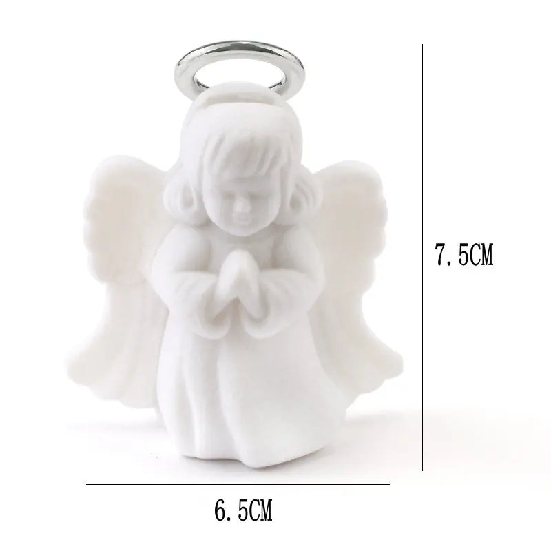 1 Piece White Jewelry Box lovely Angel Velvet wedding Ring box Necklace Display Box Gift box Container Case for Jewelry Packaging