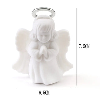 1 Piece White Jewelry Box lovely Angel Velvet wedding Ring box Necklace Display Box Gift box Container Case for Jewelry Packaging