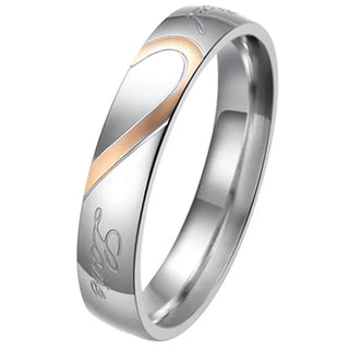 Boniskiss Rings For Men Women Stainless Steel Wedding Ring Female Italian Jewelry Lovers Heart Joyas En Acero Inoxidable