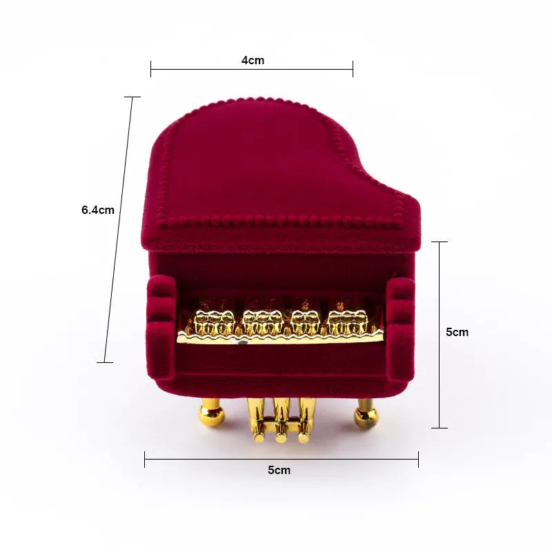 1 Piece unique piano Velvet Jewelry Box Wedding Ring Box Gift Box Holder Jewellry Wrap for Earrings Necklace Bracelet Display