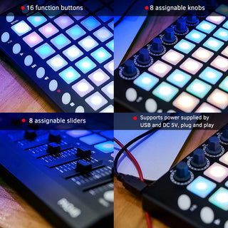 WORLDE PAD 3 Specification New Shelves 48/64 MIDI Drum Pad Controller USB With Backlight Slider 25-Key MIDI Keyboard Controllers